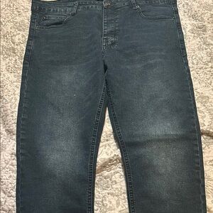 Blue Relaxed Fit Jeans with Vintage Wash